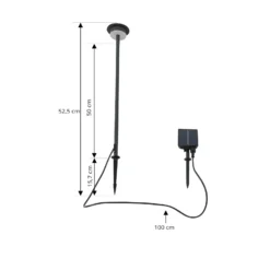 Lámpara LED solar Lyris de Lindby, negra, aluminio, 3000 K