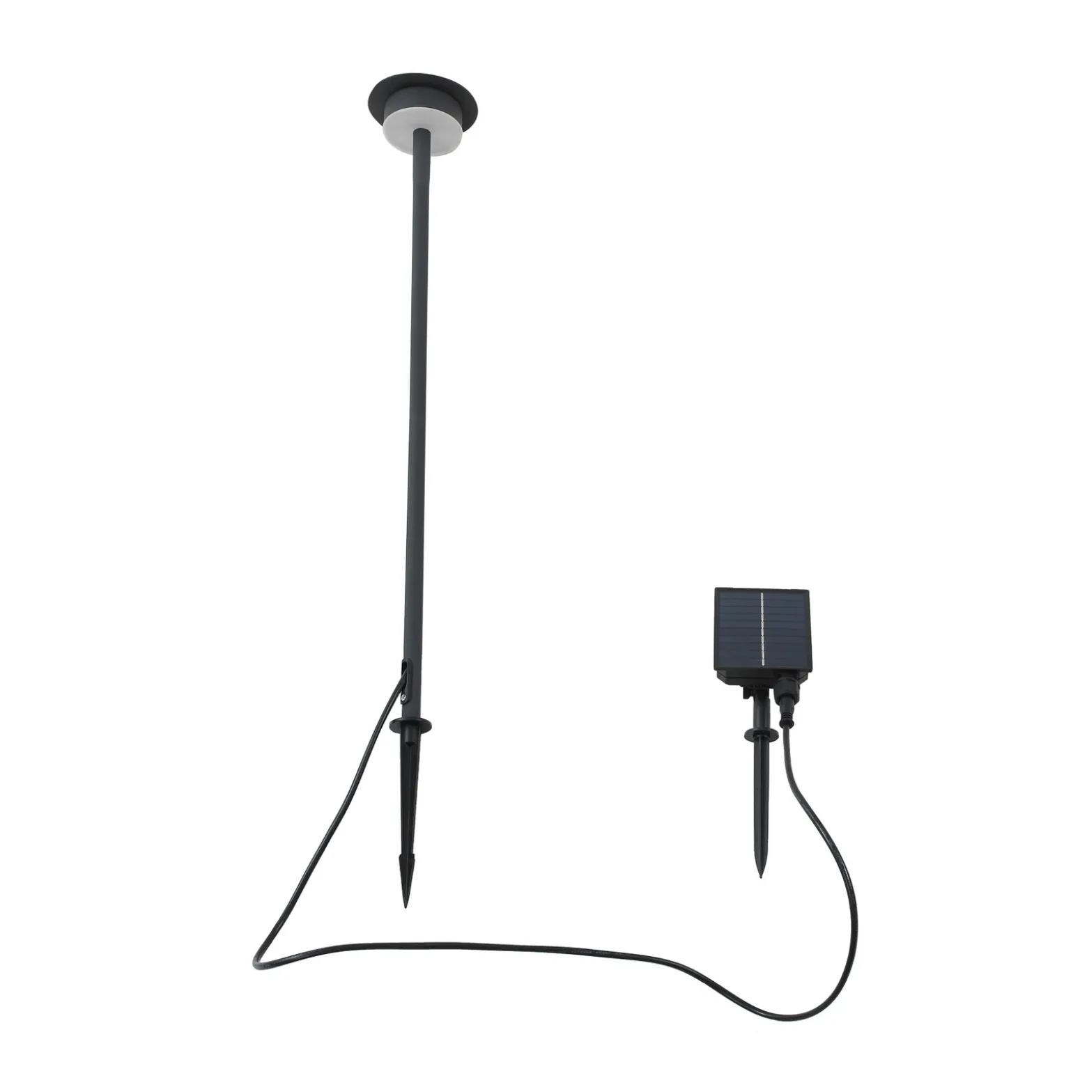 Lámpara LED solar Lyris de Lindby, negra, aluminio, 3000 K