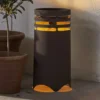 Lámpara LED solar Marron, altura 40 cm, marrón, metal, USB-C