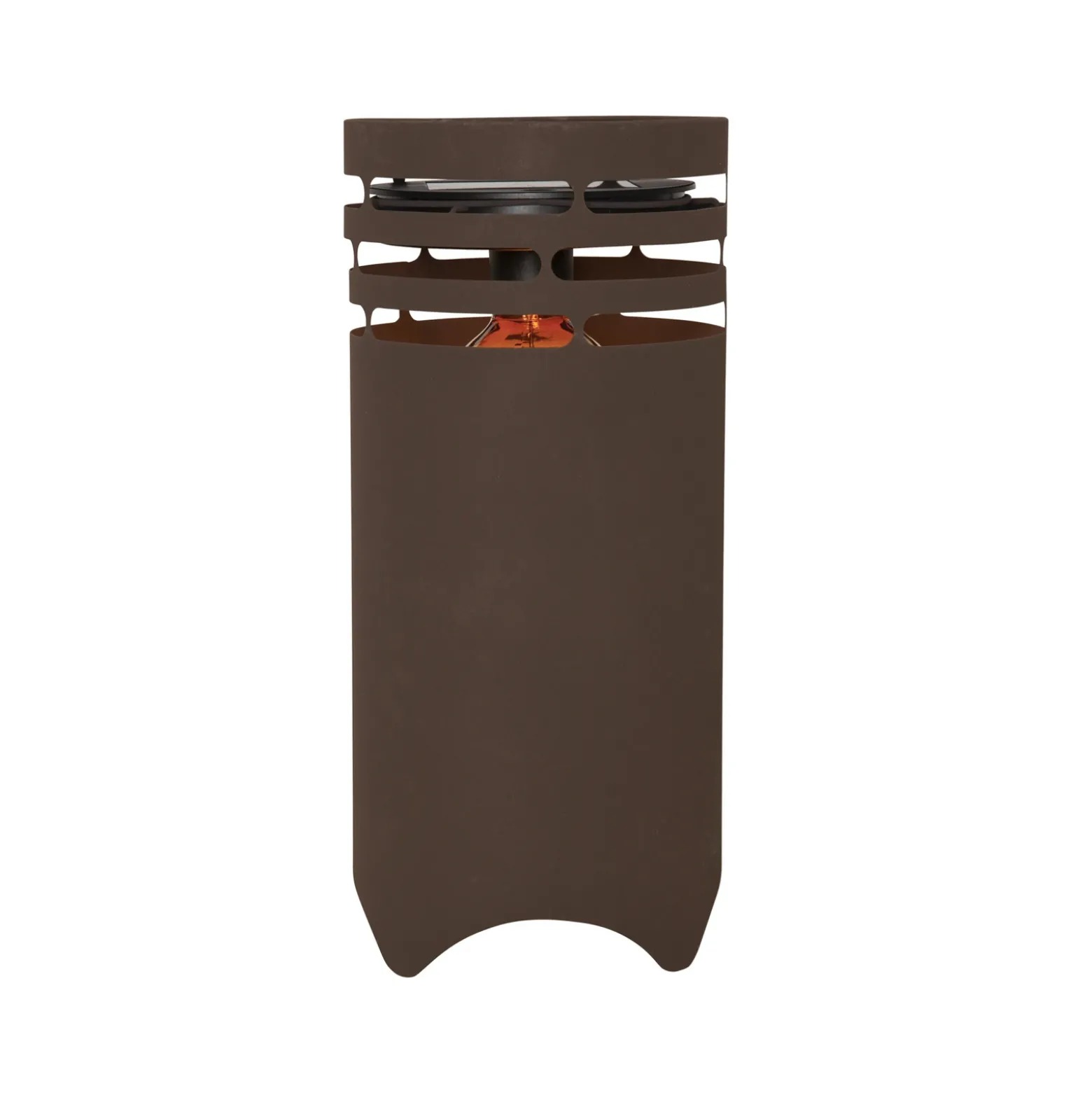 Lámpara LED solar Marron, altura 40 cm, marrón, metal, USB-C