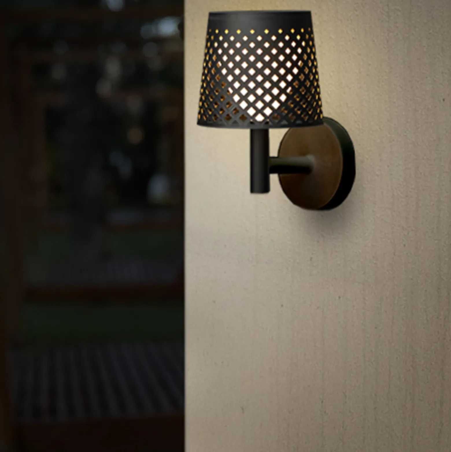 Lámpara LED solar Newgarden Greta, negra