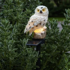 Lámpara LED solar Owl con pica de tierra