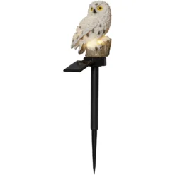 Lámpara LED solar Owl con pica de tierra