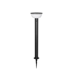 Lámpara LED solar para caminos Lindby Obintu, negra, 63 cm, con sensor