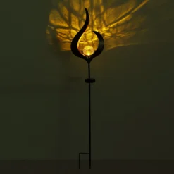 Lámpara LED solar 33465, pincho de suelo, color bronce, metal, cristal