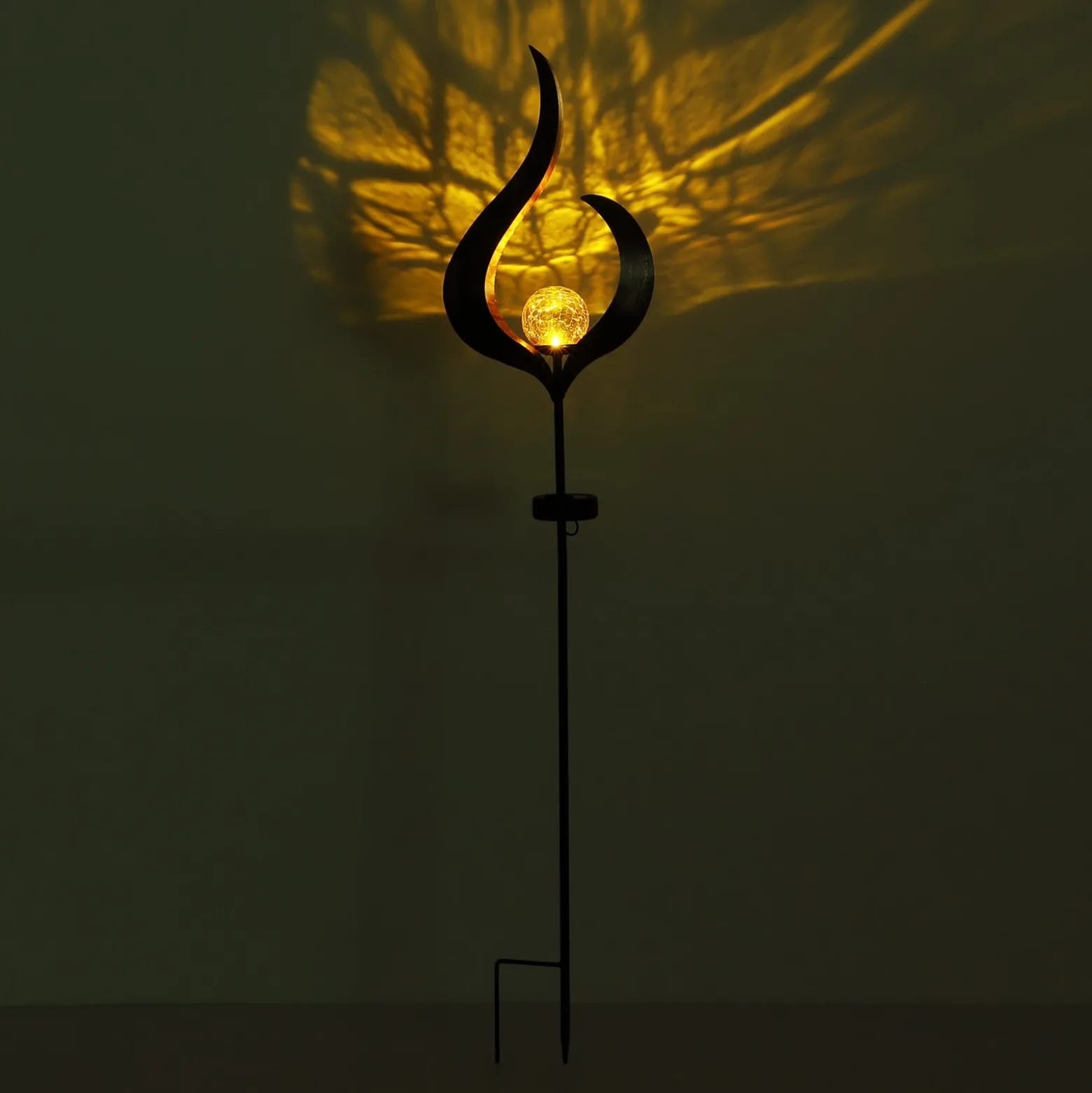 Lámpara LED solar 33465, pincho de suelo, color bronce, metal, cristal