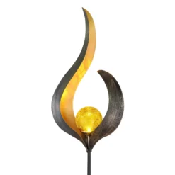 Lámpara LED solar 33465, pincho de suelo, color bronce, metal, cristal