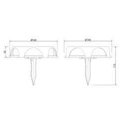 Lámpara LED solar 36506, pincho de suelo, aplique de pared, negro, aluminio