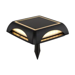 Lámpara LED solar 36505, pincho de suelo, aplique de pared, negro, aluminio