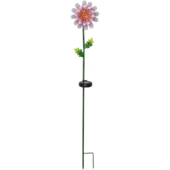 Lámpara LED solar Pink Daisy en forma de flor