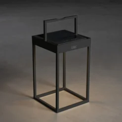 Lámpara LED solar Portofino, pared/mesa, negro