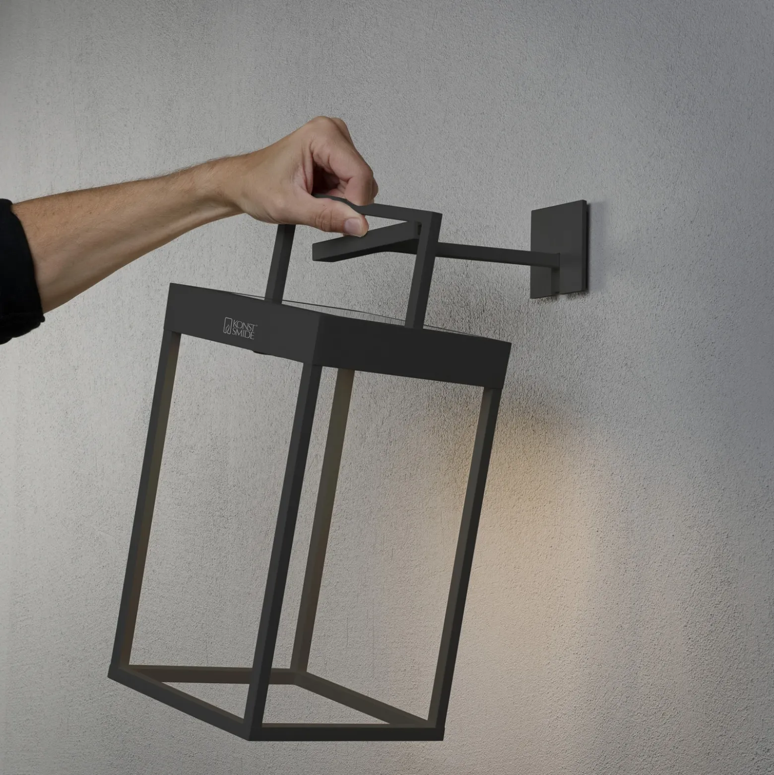 Lámpara LED solar Portofino, pared/mesa, negro
