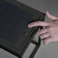 Lámpara LED solar Portofino, pared/mesa, negro
