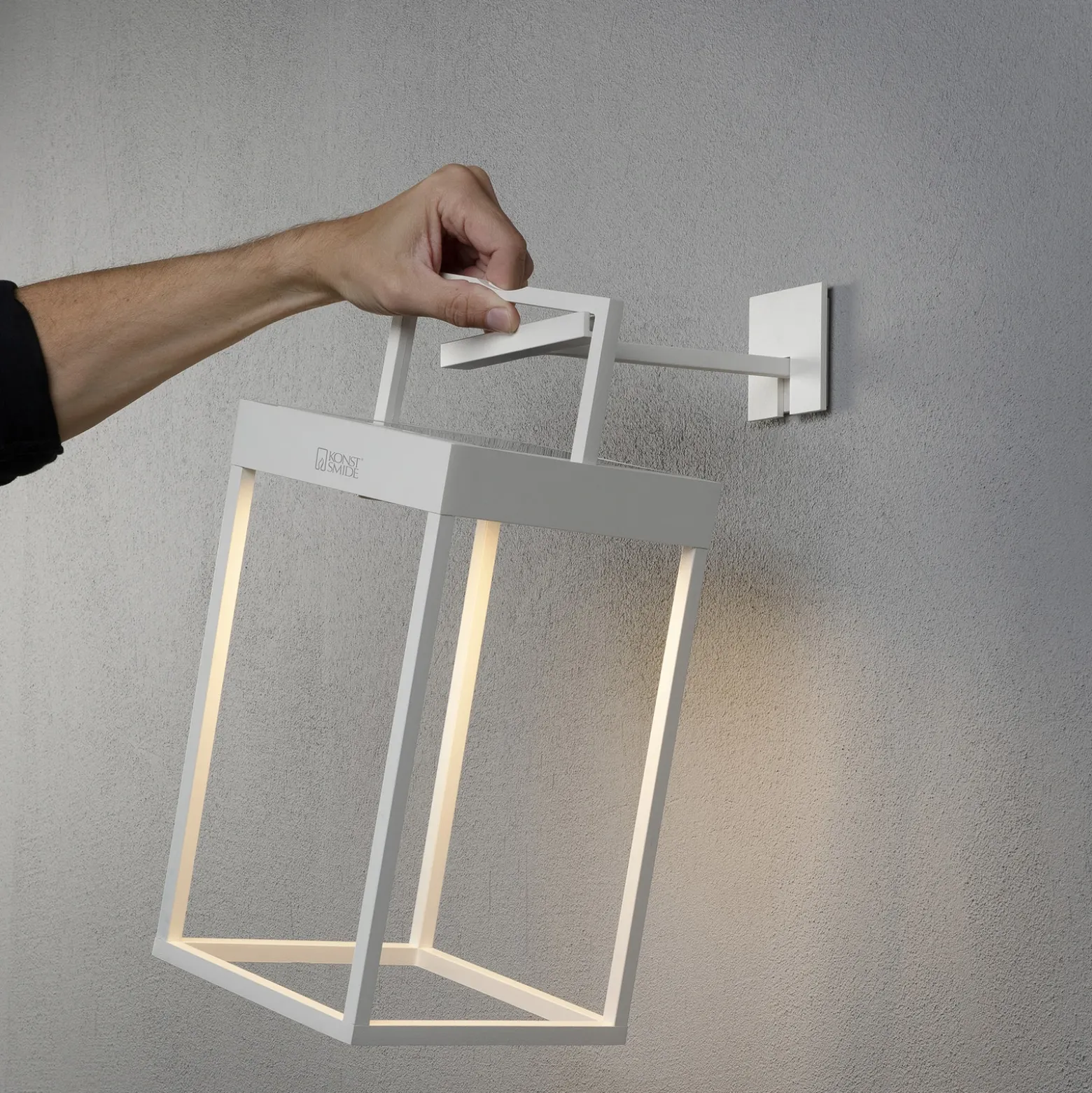Lámpara LED solar Portofino, pared/mesa, blanco