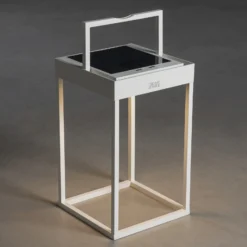 Lámpara LED solar Portofino, pared/mesa, blanco