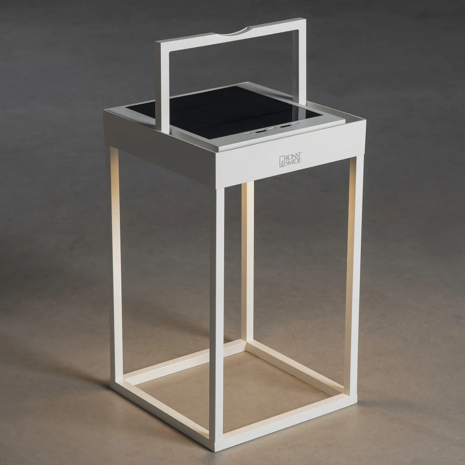 Lámpara LED solar Portofino, pared/mesa, blanco