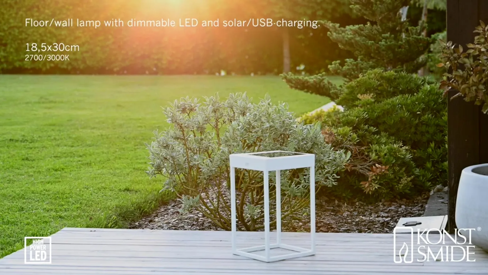 Lámpara LED solar Portofino, pared/mesa, blanco