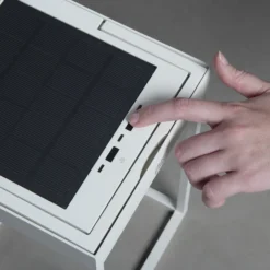 Lámpara LED solar Portofino, pared/mesa, blanco