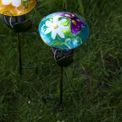 Lámpara LED solar Salona decorativa, azul/verde