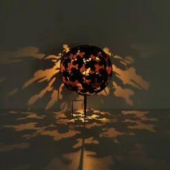Lámpara LED solar 36749S globo Ø 27 cm, plata, pincho de suelo