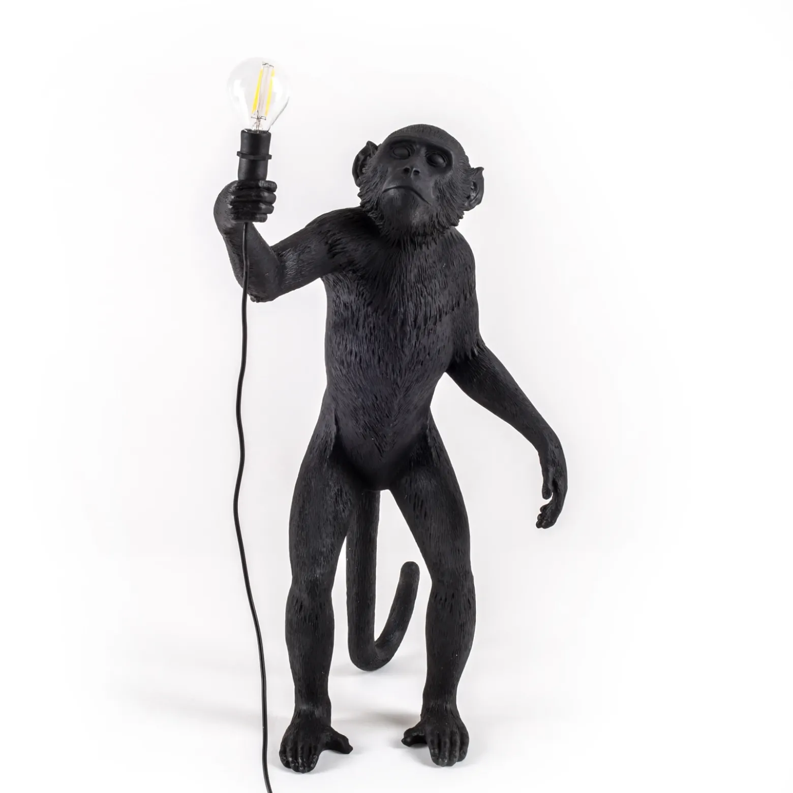 Lámpara LED terraza Monkey Lamp de pie negra
