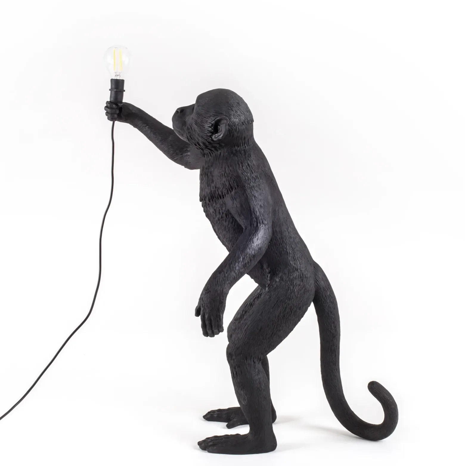 Lámpara LED terraza Monkey Lamp de pie negra