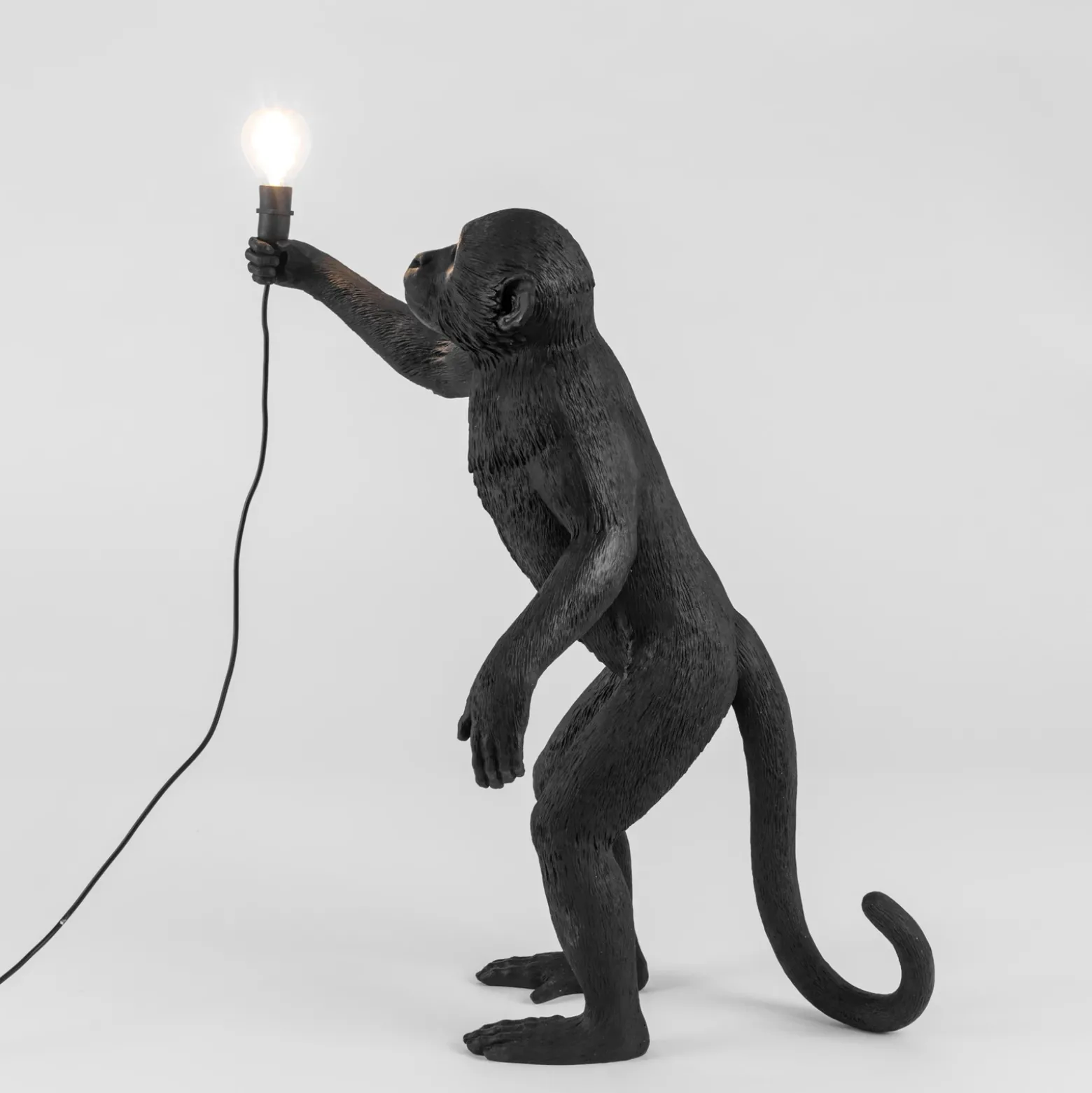 Lámpara LED terraza Monkey Lamp de pie negra