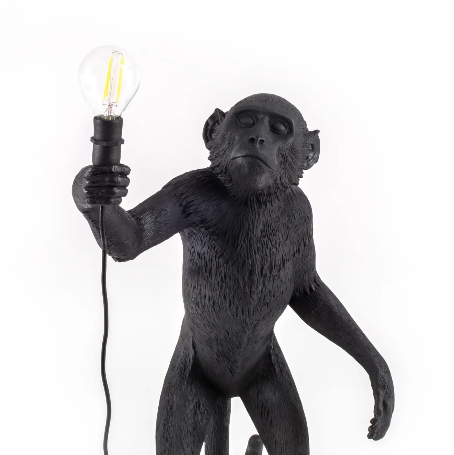 Lámpara LED terraza Monkey Lamp de pie negra