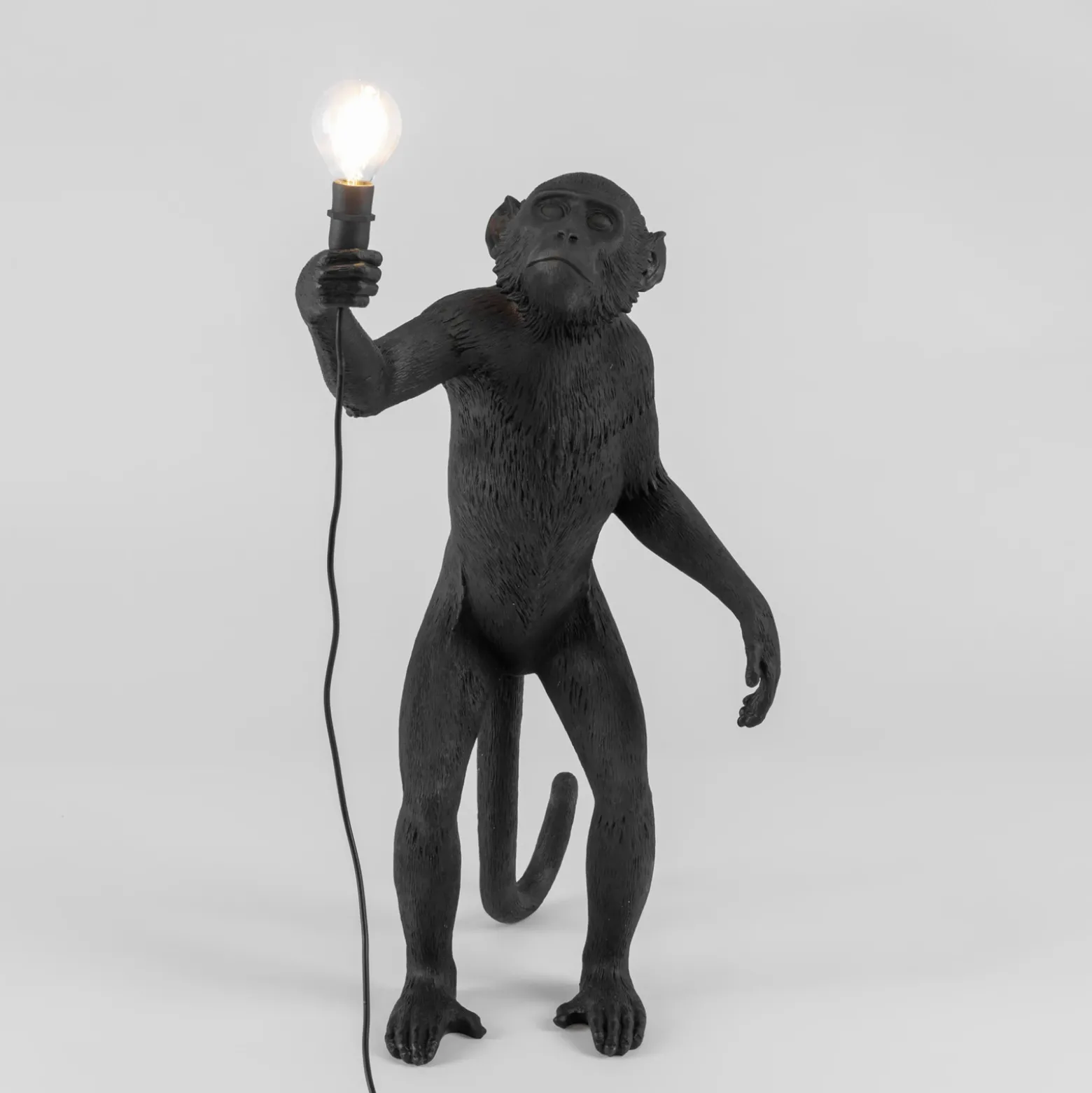 Lámpara LED terraza Monkey Lamp de pie negra