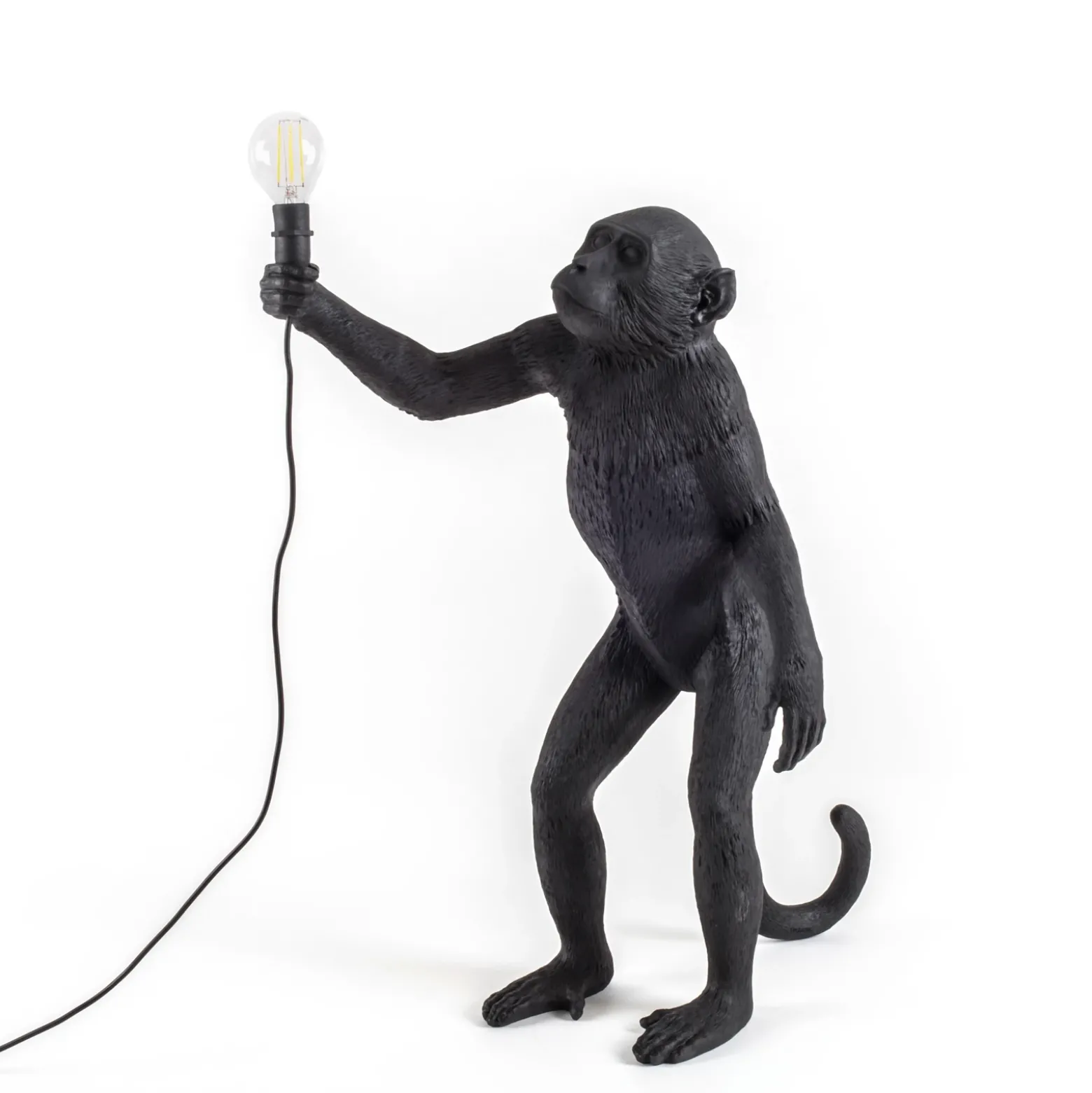 Lámpara LED terraza Monkey Lamp de pie negra