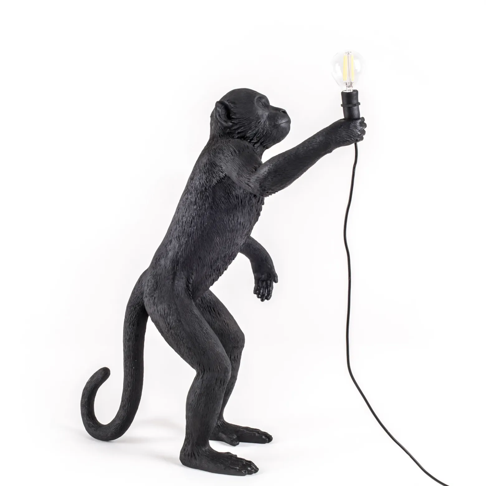 Lámpara LED terraza Monkey Lamp de pie negra
