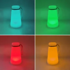 Lámpara mesa LED batería Bruno 3.000 K RGB, blanco