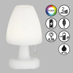Lámpara mesa LED batería Termoli cónico alto 25 cm