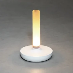 Lámpara mesa LED Biarritz IP54 batería CCT, blanco