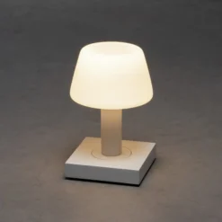 Lámpara mesa LED Monaco de exterior batería blanco