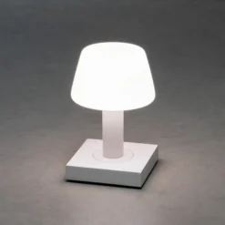 Lámpara mesa LED Monaco de exterior batería blanco