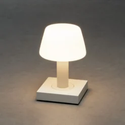 Lámpara mesa LED Monaco de exterior batería blanco