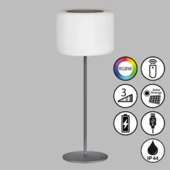 Lámpara mesa solar de batería LED Pino negro arena