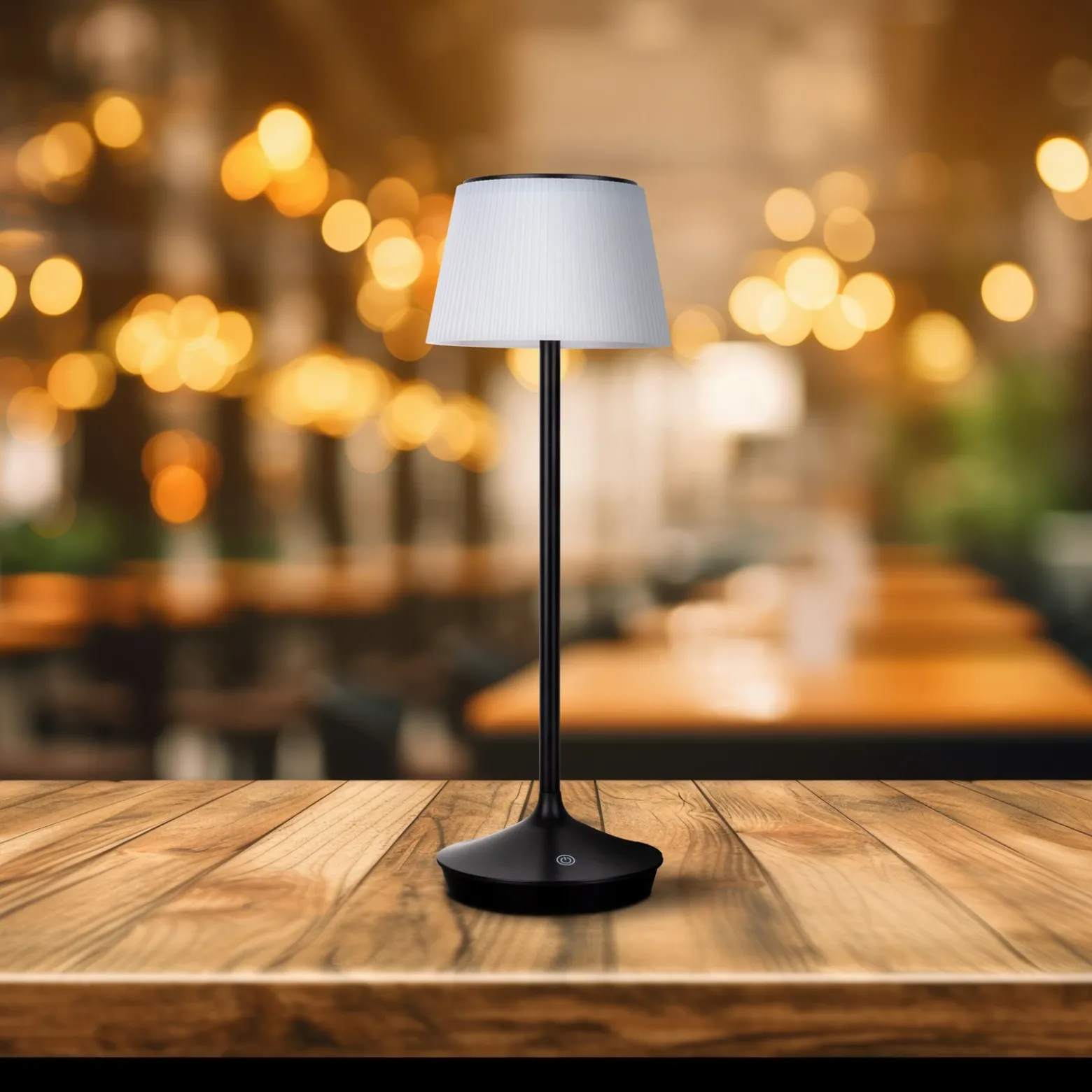 Lámpara mesa solar LED Emmi CCT recargable, negro