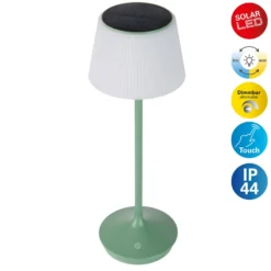 Lámpara mesa solar LED Emmi CCT recargable, verde