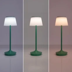 Lámpara mesa solar LED Emmi CCT recargable, verde