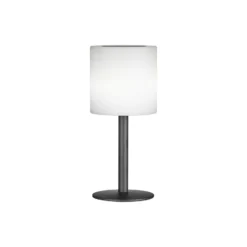Lámpara mesa solar LED Lesina, negro arena/blanco