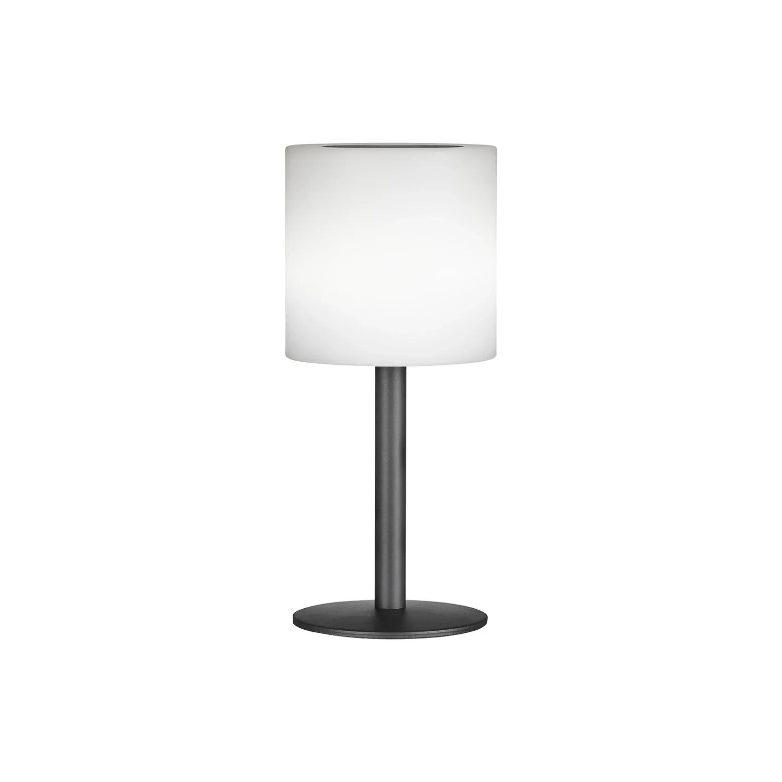 Lámpara mesa solar LED Lesina, negro arena/blanco