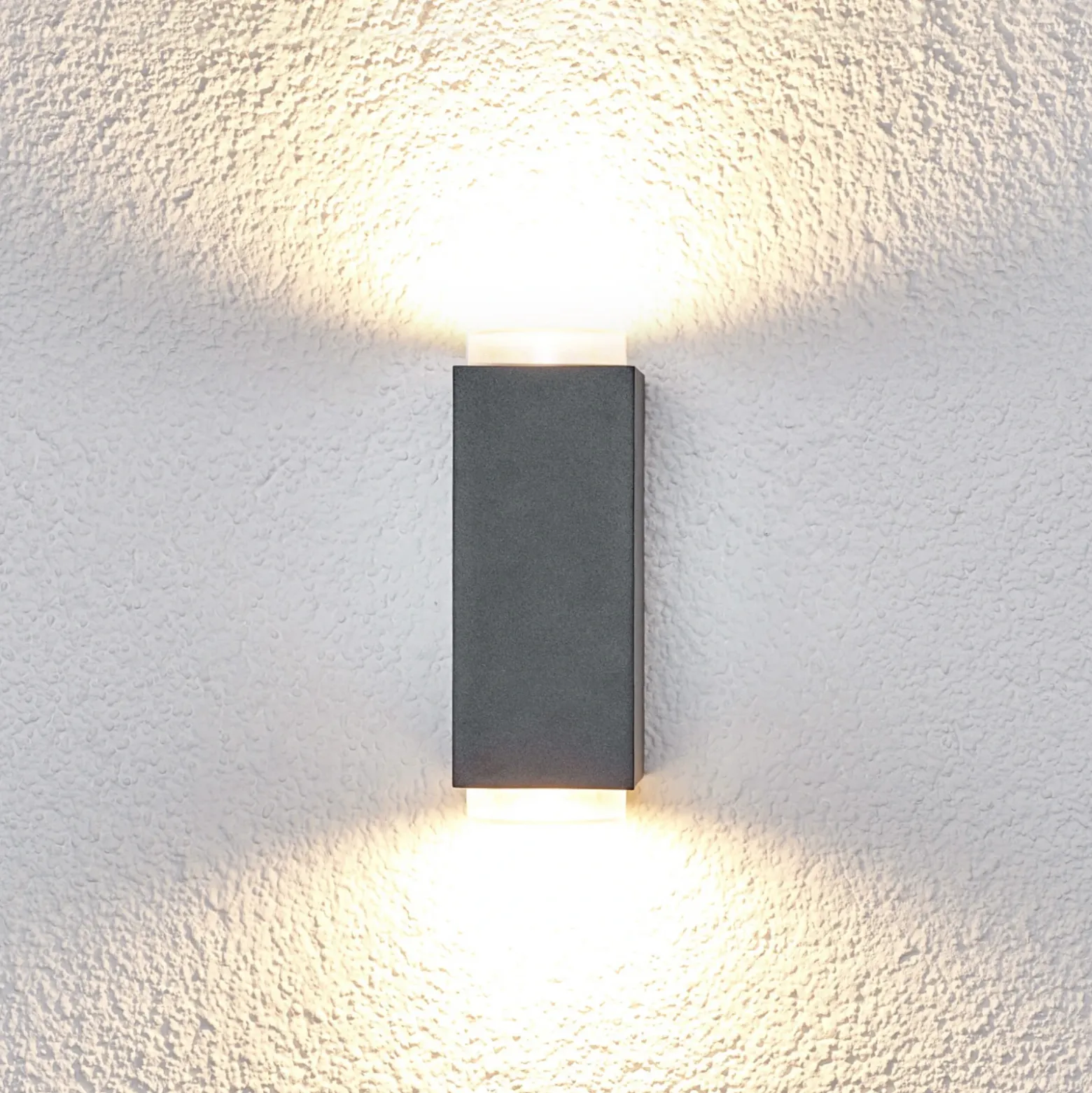 Lámpara pared exterior gris oscuro Jovan, 2 luces