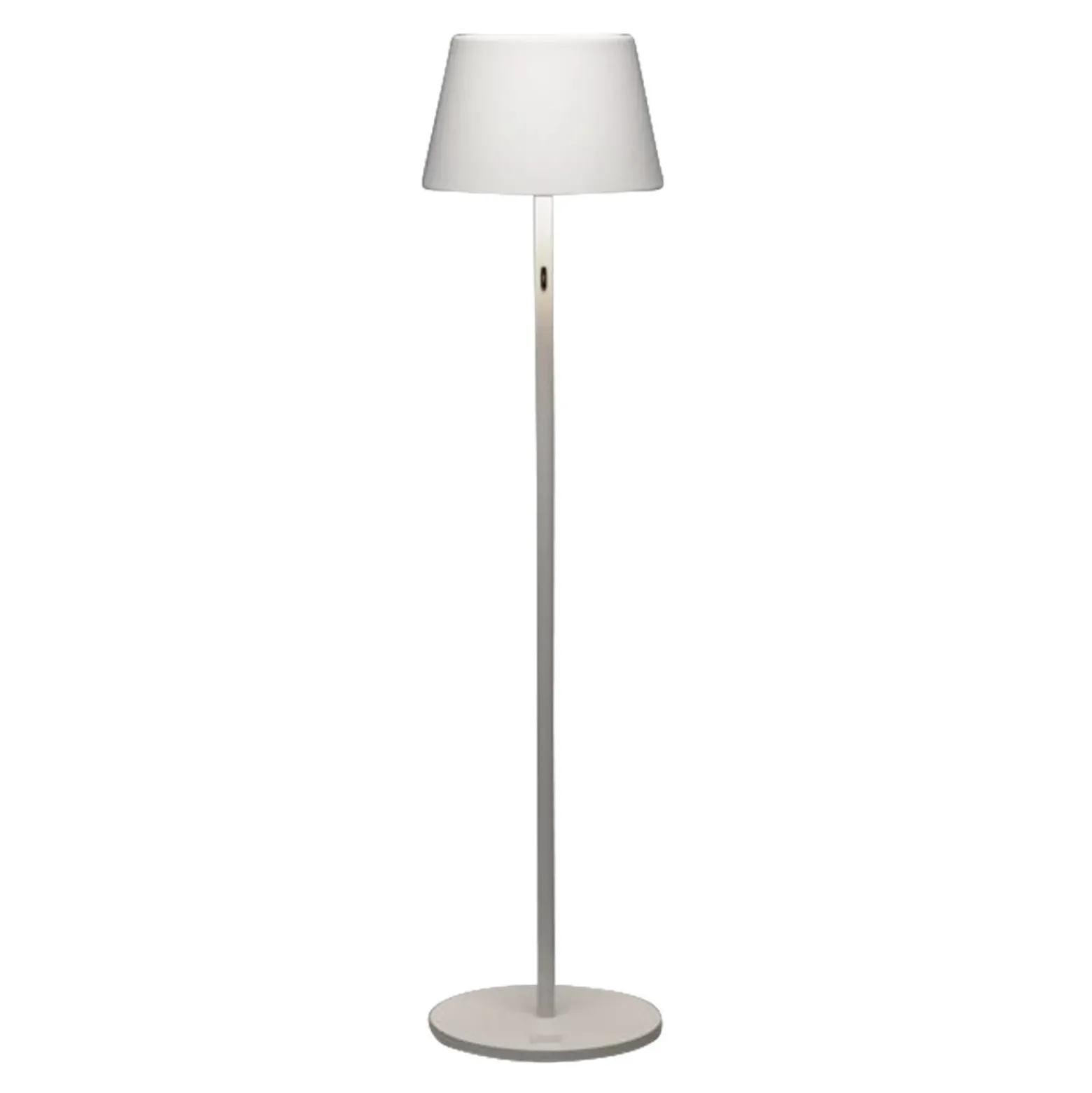 Lámpara pie LED Pomezia para exterior, USB, blanco
