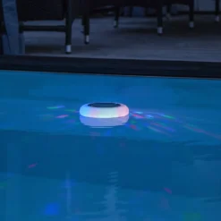Lámpara piscina solar LED multicolor blanco cálido