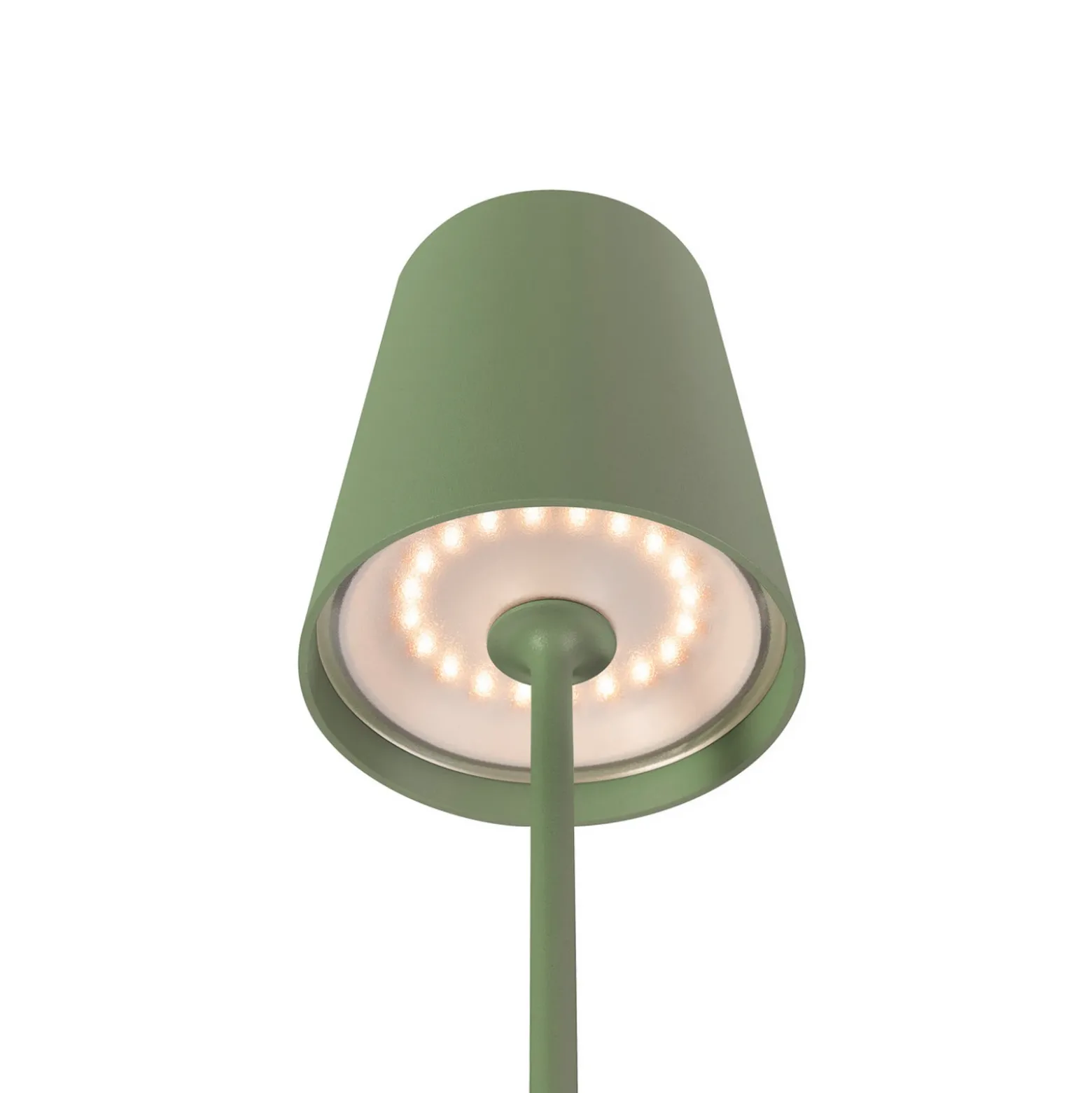 Lámpara recargable LED SLV Vinolina Two, verde, aluminio, Ø 11 cm, IP65