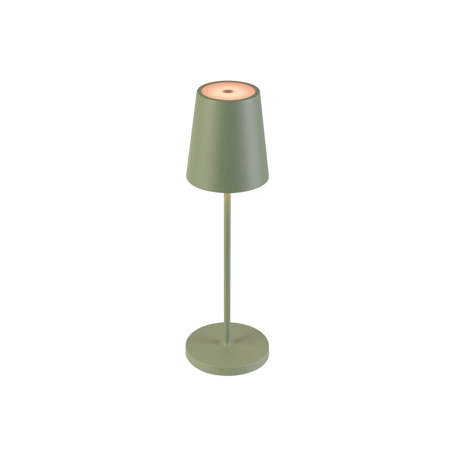 Lámpara recargable LED SLV Vinolina Two, verde, aluminio, Ø 11 cm, IP65