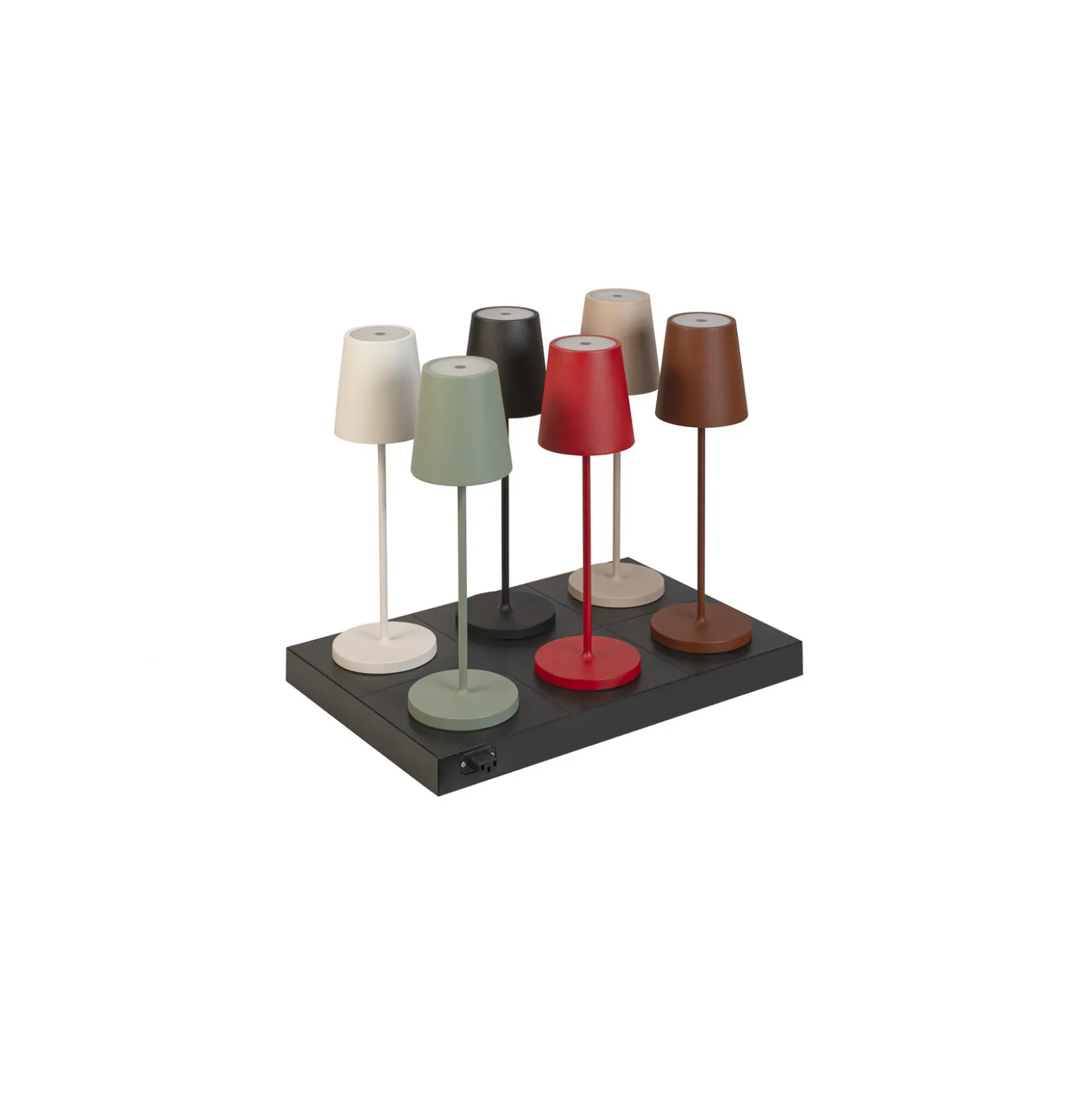 Lámpara recargable LED SLV Vinolina Two, verde, aluminio, Ø 11 cm, IP65