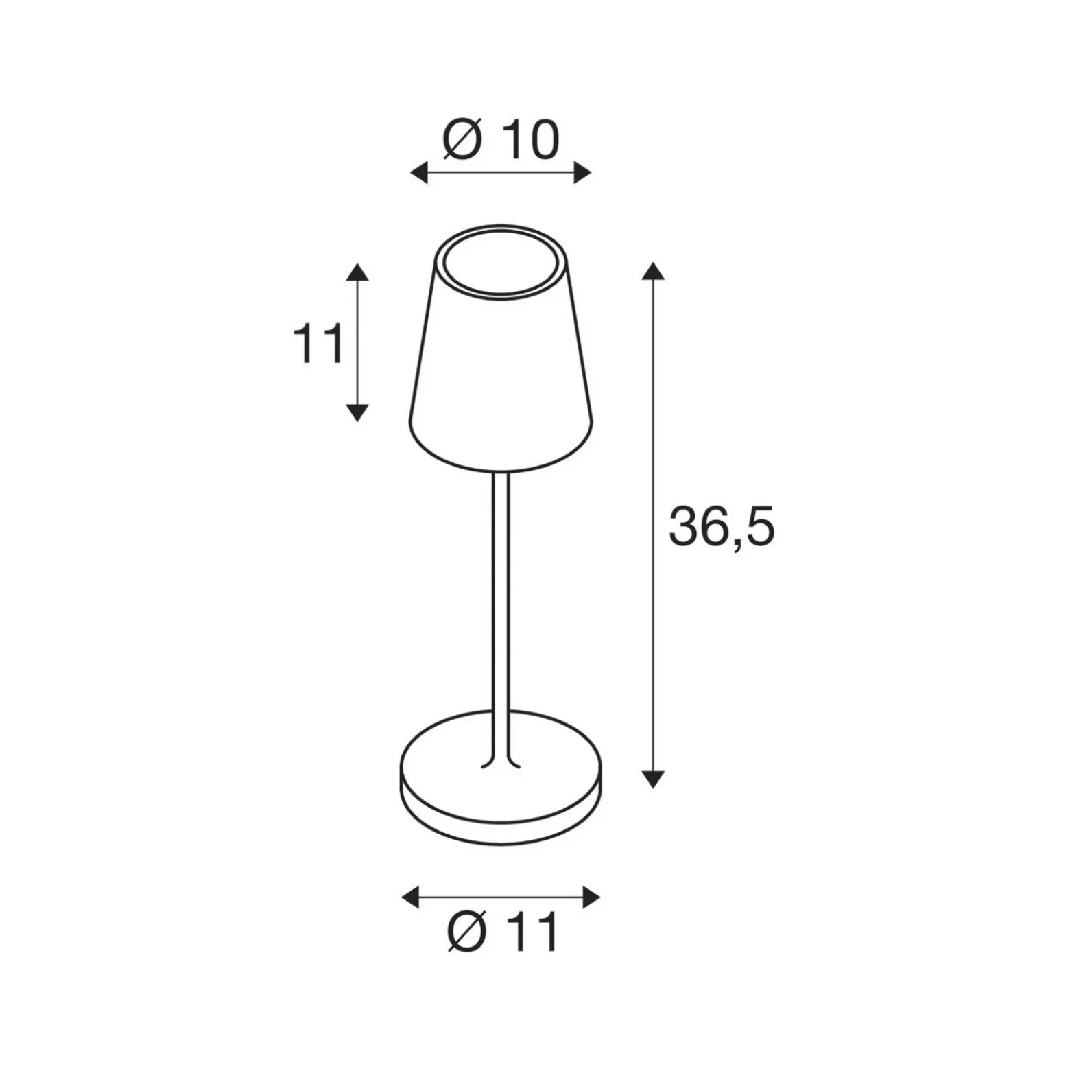 Lámpara recargable LED SLV Vinolina Two, verde, aluminio, Ø 11 cm, IP65